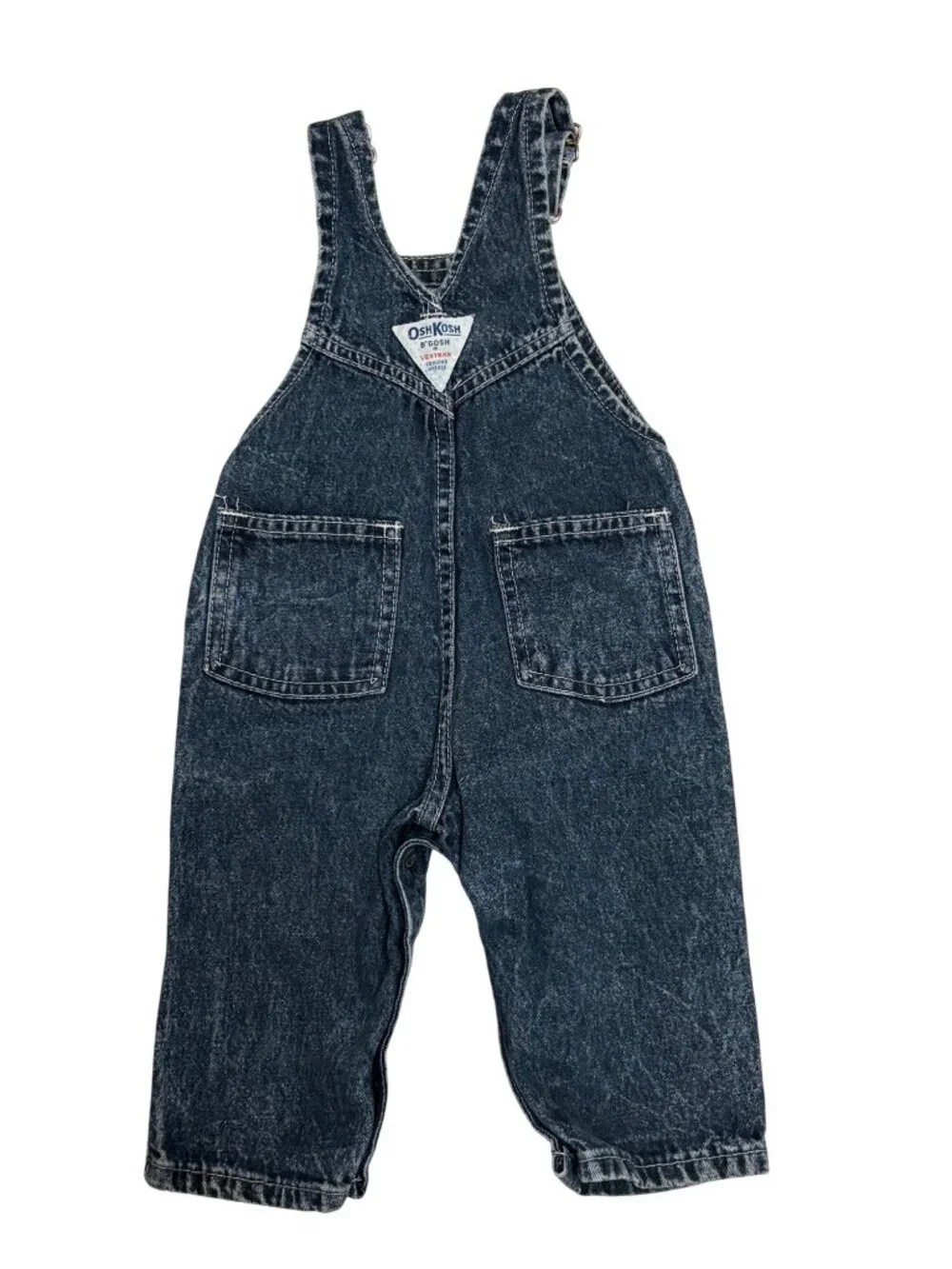 Vintage OshKosh B'gosh Baby Denim Overalls 12M Vestbak 90's Striped Pockets
